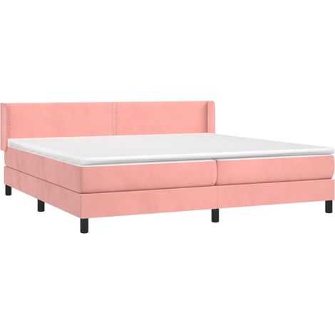Giroletto a Molle con Materasso Rosa 200x200 cm in Velluto vidaXL (1/5)