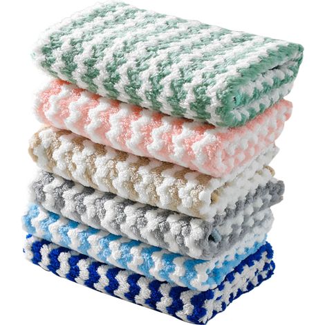 Chiffon de nettoyage de cuisine rayé, absorbant et non gras, pour serviettes à mains, nappes et torchons. Couleur aléatoire. (1/5)