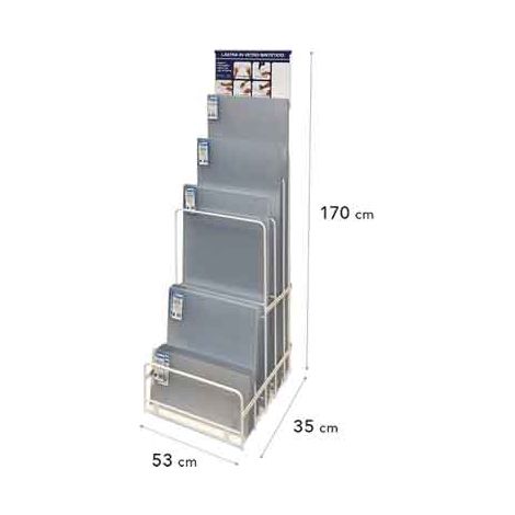 ESPOSITORE MINI CON VETRO SINTETICO VUOTO cm 53x29x130h
