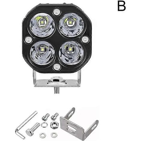 Barre lumineuse LED de travail de 7,6 cm (3 pouces) 12 V/24 V pour voiture, phare antibrouillard jaune, 4x4, moto tout-terrain, tracteur, projecteur carré blanc, taille unique (1/5)