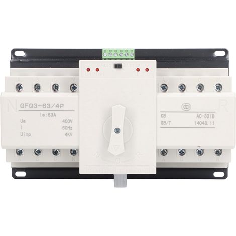 Commutateur transfert miniature 2 modes – Forte conductivité – Pour générateur 400V AC 63A – Double alimentation automatique (1/5)
