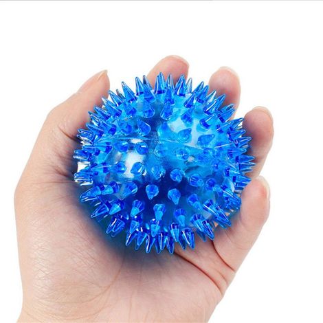 Balle lumineuse pour chien, en PVC résistant et rebondissante, avec LED, pour jouer et s'amuser. Un paquet de balles en PVC, diamètre 6,5 cm ou 7,5 cm, couleur aléatoire. (1/5)