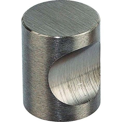 Bouton cylindrique à encoche - Décor : Inox brossé - Hauteur : 22 mm - Diamètre : 20 mm - FOSUN