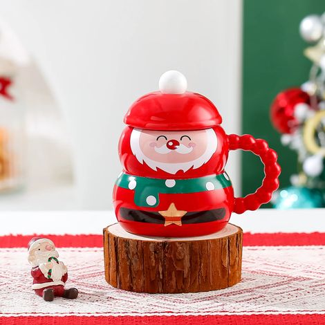 Mug en céramique représentant le Père Noël et un bonhomme de neige, cadeau de Noël, mug pour couple, décoration intérieure
