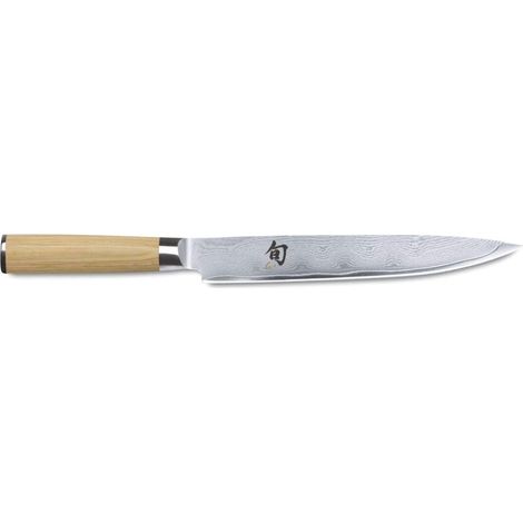 Kai DM-0704W Shun Classic White Coltello per affettare 23 cm in acciaio damasco con nucleo VG-MAX manico ergonomico in legno di Pakka colore Bianco