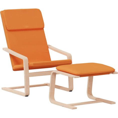 vidaXL Relaxing Chair with Footstool Dark Yellow Fabric (1/4)