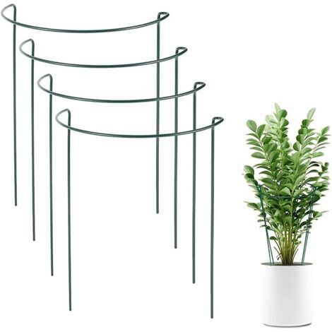 4 Pièces Anneau de Support de Plante, Tuteur à Plantes, Supports en Métal Jardin, Semi Circulaires, Aidez Vos Plantes à Pousser, pour Pivoines, Hortensias, Vrilles et Vivaces, Roses (40 x 25cm) (1/5)
