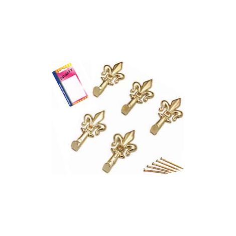 GANCI PER QUADRI GIGLIO ORO PICCOLI IN BLISTER- - mm.33, in bl.5 pz. - 12 blister