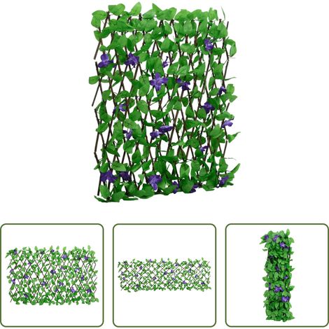 Clôture extensible - Treillis de lierre artificiel extensible vert 180x70 cm (1/5)
