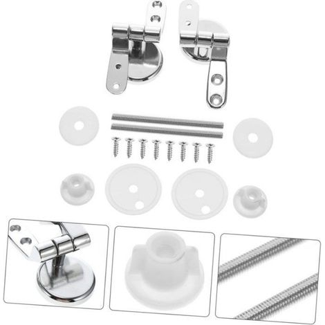 2 Kit charnière abattant toilettes,alliage zinc,montage complet,remplacement standard,salle de bain (1/5)