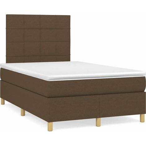 Boxspringbett mit Matratze Dunkelbraun 120x190 cm Stoff (1/5)