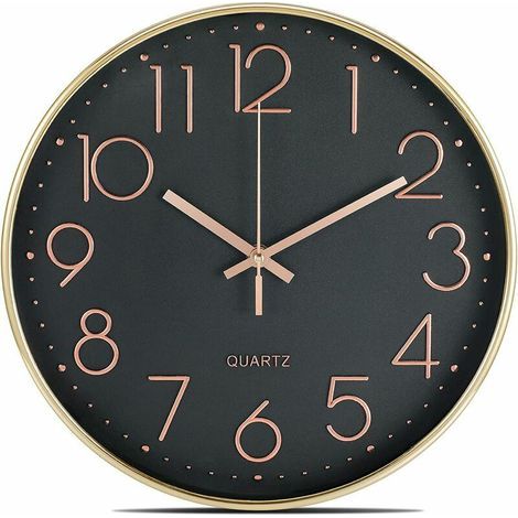 Horloge Murale silencieuse sans tic-tac 30,5 cm Horloge Murale Moderne à Piles Décoration Facile à Lire pour Cuisine, Maison, Salon, Bureau, Salle de Bain (1/5)