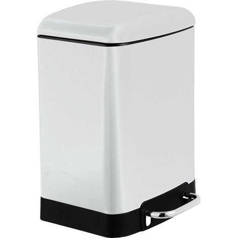King Home WASTE TANK LT.6 WEISSSTAHL MIT ROLL-UP PEDAL 22,5x23x32,5h cm (1/4)