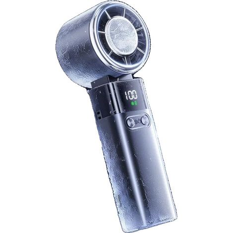 Ventola di raffreddamento, ricaricabile tramite USB, motore turbo ad alta velocità, nera (1/2)