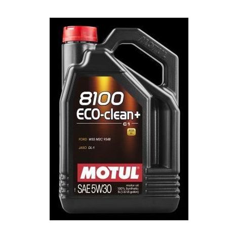 Huile moteur Motul 5W30 5L 8100 Eco Clean+ C1 / Faible teneur en SAPS / WSS M2C 934B / STJLR.03.5005 / DPF
