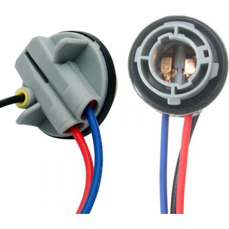 Kit 2 Portalampada 1157 BAY15D con Cavi – Adattatore Presa Lampadina Auto Moto