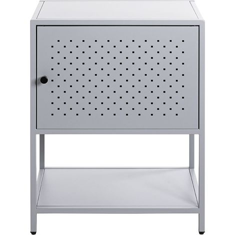 Meuble console, table console en métal coloris Gris -longueur 45 x profondeur 30 x hauteur 60 cm (1/5)