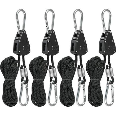 Seilratsche Haken 4 Stück 150lb Heavy Duty Rope Ratsche Einstellbarer Grow Lampe (1/5)