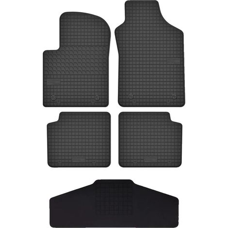 Tappetino in gomma, compatibile con Fiat 500, include copertura per il tunnel centrale, colore nero. (1/5)