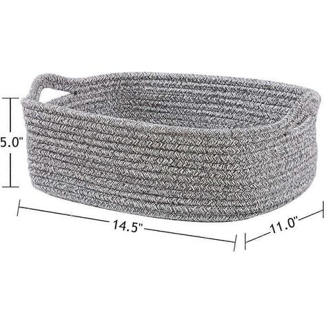 Panier de rangement rectangulaire en corde de coton, panier de rangement pour jouets, panier de rangement pour salle de bain, A - FFY (1/4)