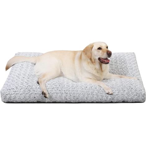 Hundebett XL waschbar flauschig Hellgrau L 105 x B 70 x H 9 cm (1/5)