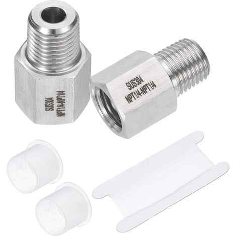 2Pcs Raccords de Tuyau Réducteur 1/4" Npt Mâle x 1/4" Npt Femelle (1/4)