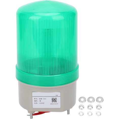 BERM Voyant LED Clignotant Alarme Équipement Lampe D'urgence 220VAC BEM-1101Vert (1/5)