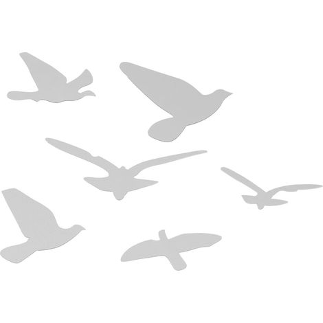 Miroir Décoratif en Forme d'Oiseau Autocollant Murale DIY pour Salon et Chambre - Argenté