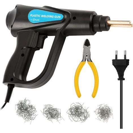 Kit de réparation de pare-chocs en plastique 70W – Température 400℃ en 3s – 4 types de pointes – Protection anti-brûlure – LED intégrée (1/5)