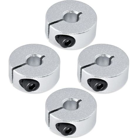 Quatre colliers à axe divisé de 6 mm, colliers de verrouillage d'arbre monobloc en aluminium, alésage de 6 mm, diamètre extérieur de 20 mm, épaisseur de 8 mm, avec vis M4. (1/5)