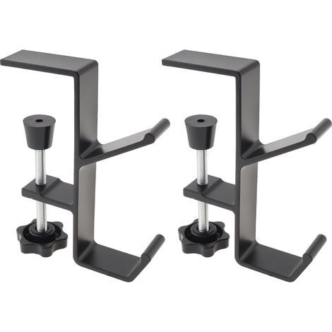 Set mit 2 Rucksackhaken, Schreibtischhaken für Schüler mit verstellbarem Klemmarm, Haken für Kopfhörer oder Rucksäcke, Tischhaken für Gegenstände zwischen 1 und 5,5 cm (1/5)