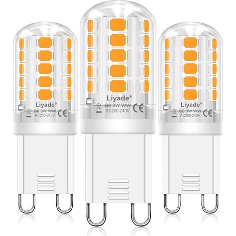 Ampoule LED G9, LED G9 3W Blanc Chaud 2700K, Équivalent 3040W Lampe Halogène, 360lm, Adapté Pour les Lustres Ampoules à Économie d'Énergie (3Pcs) (1/5)