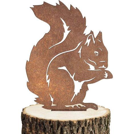 Crediri Rostiges Eichhörnchen zum Einschrauben in Holz, Metall Gartendeko, Rostiger Gartenstecker, Rostige Gartendeko, Eichhörnchen Deko (1/5)