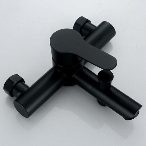 Black Bathtub Shower Faucet Stainless Steel Bathroom Bath Shower Faucet Shower Head Wall Mounted Mixer Tap MUMU (1/4)