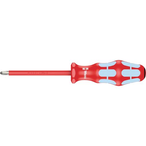 Tournevis isolé pour vis cruciformes PZ, acier inoxydable, PZ 2 x 100 mm, Rouge/Ice bleu (1/5)