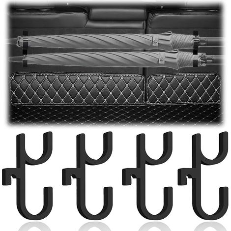 Porte Parapluie de Voiture, Porteparapluies Noir pour Coffre de Voiture, Crochets pour Parapluies Gain de Place sans Perçage, Organisateur de Coffre pour Ranger