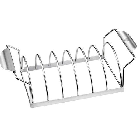 GEFU Spare Rib Halter BBQ, Grill-Halter, Smoker, Rippchen-Ständer, Braten, Edelstahl, silber, 89248 (1/5)