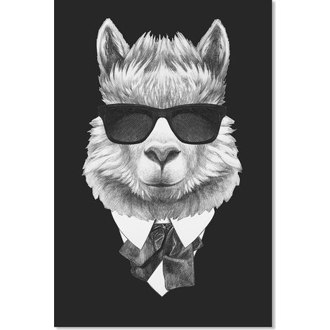 Affiche lama m in black - 40x60cm - made in France (1/5)