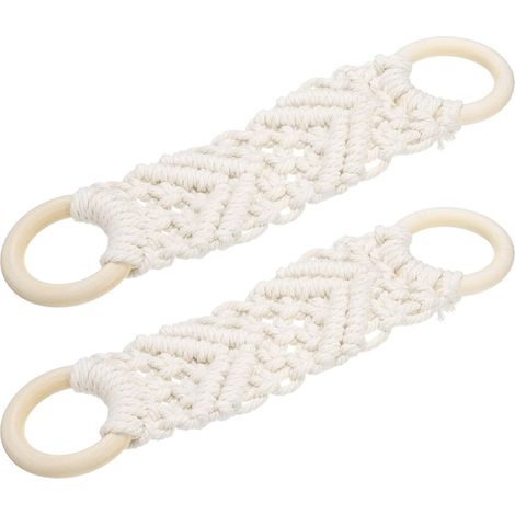 Lot de 2 porte-serviettes crochet main 25,4x6,1 cm, coloris blanc crème, usage quotidien (1/5)