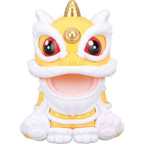 Lion solaire lumineux à hochements automatiques, porte-bonheur, économe en énergie, idéal pour décorer une voiture ou offrir. Jaune. (1/5)