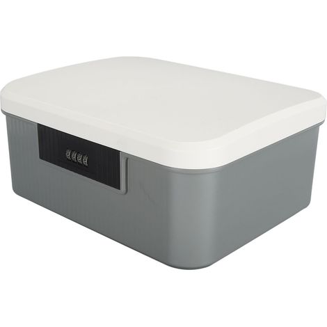 Coffre de Rangement à Code 9L Gris Émail ABS Compartimenté Sécurisé pour Documents et Objets Privés (1/4)