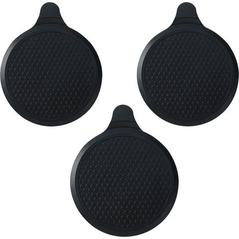 Set di 3 tappi di scarico in silicone, diametro 18,5 cm, per vasche da bagno, lavelli da cucina e lavabi, colore nero.