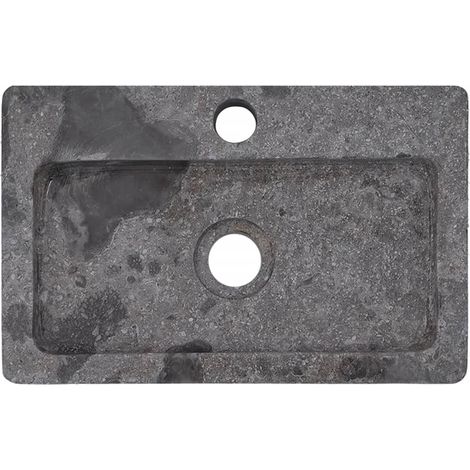 Maison Chic – Vasque à poser en marbre gris 38x24x6,5 cm – Lavabo design moderne pour salle de bain – Facile à nettoyer et à installer (1/5)