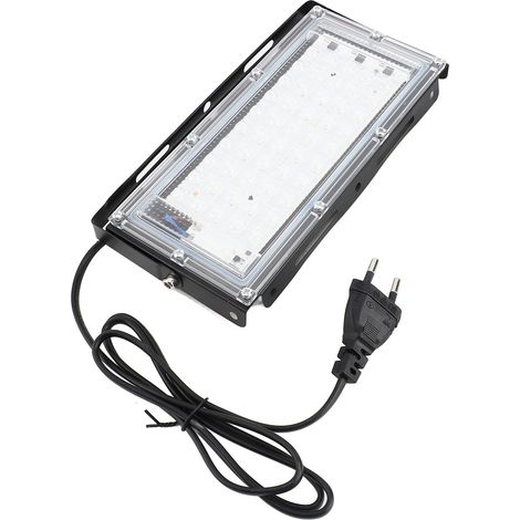 Projecteur à lumière noire 395 nm 50 W IP66 pour extérieur, haute puissance, idéal pour les soirées fluo, le séchage de colle, de résine et de peinture. (1/5)
