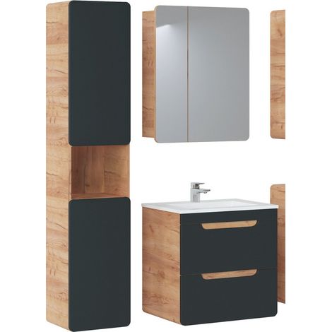 Ensemble complet de salle de bain meuble vasque 60 cm+ 2 éléments - Archipel Cosmos - Livraison gratuite