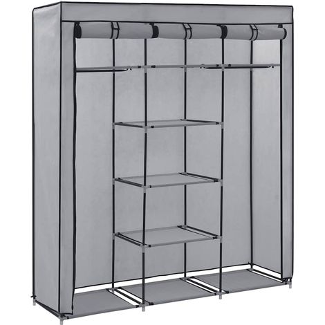 Maison Exclusive - Armadio con Scomparti e Aste Grigio 150x45x175 cm in Tessuto