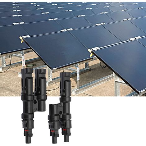 ein Paar T-förmige Solarmoduladapter, 2-in-1 Parallelverbinder-Kabelverteiler (1/5)