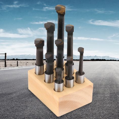 Jeu de 9 barres de tournage à queue F1 de 12 mm avec plaquettes en carbure (1/5)