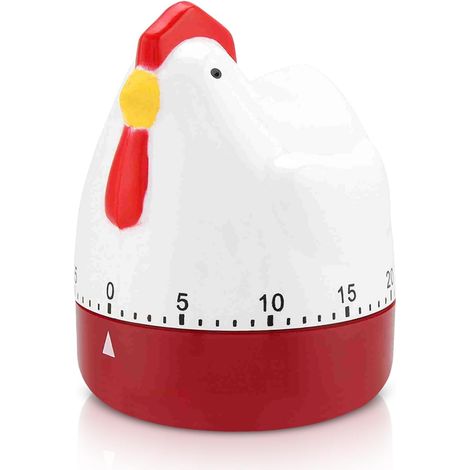 Minuteur de cuisine mignon, minuteur mécanique en forme de poule, 60 minutes, alarme sonore, remontage manuel, idéal pour la cuisine et la pâtisserie, motif animal mignon pour la maison et la classe, (1/5)
