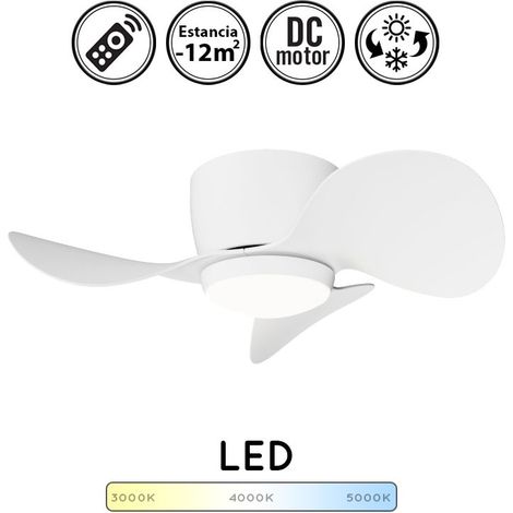 Ventilador de techo con luz silencioso DC con mando Monty blanco 65 cm invierno-verano color luz regulable (1/5)